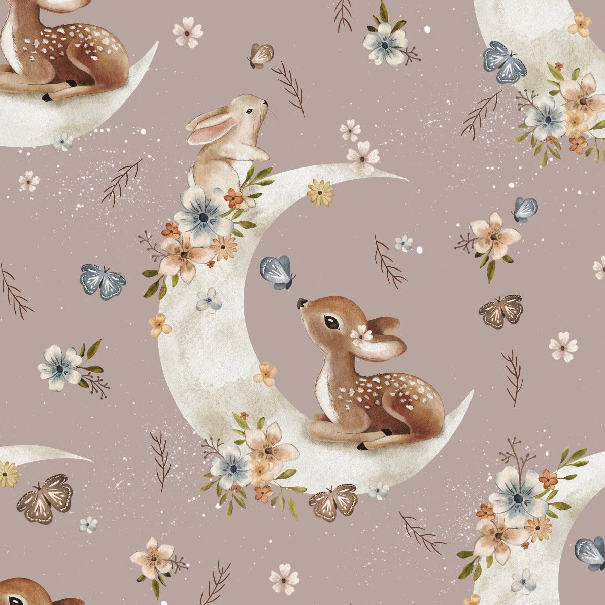 stoff mauve reh boho