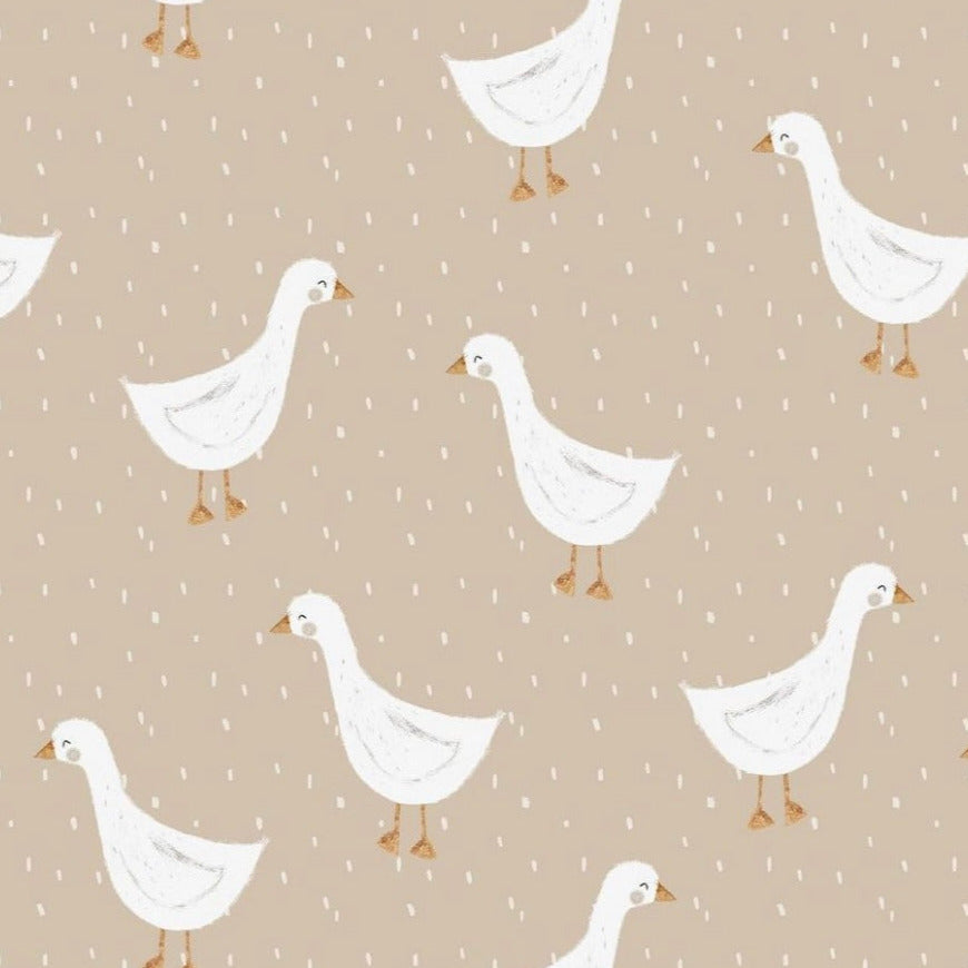 stoff gänse auf beige