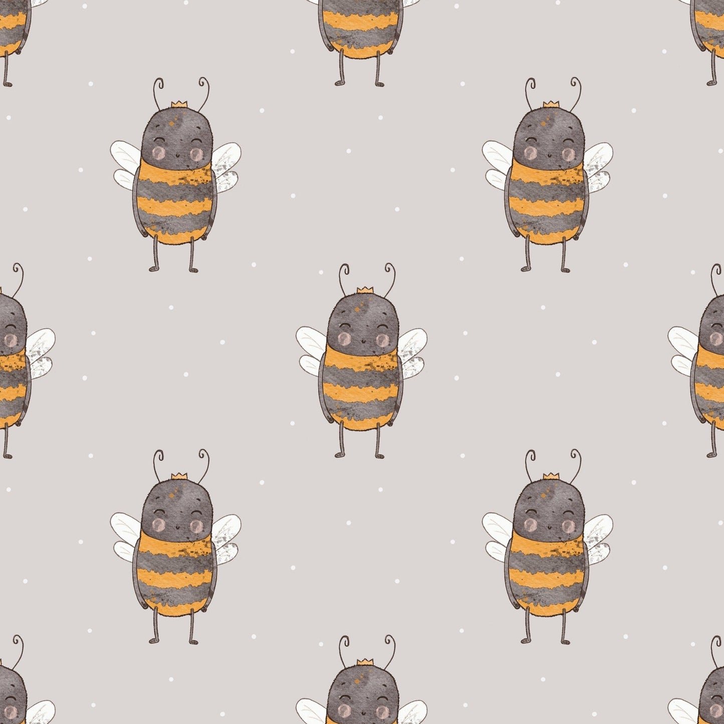 stoff biene auf grau