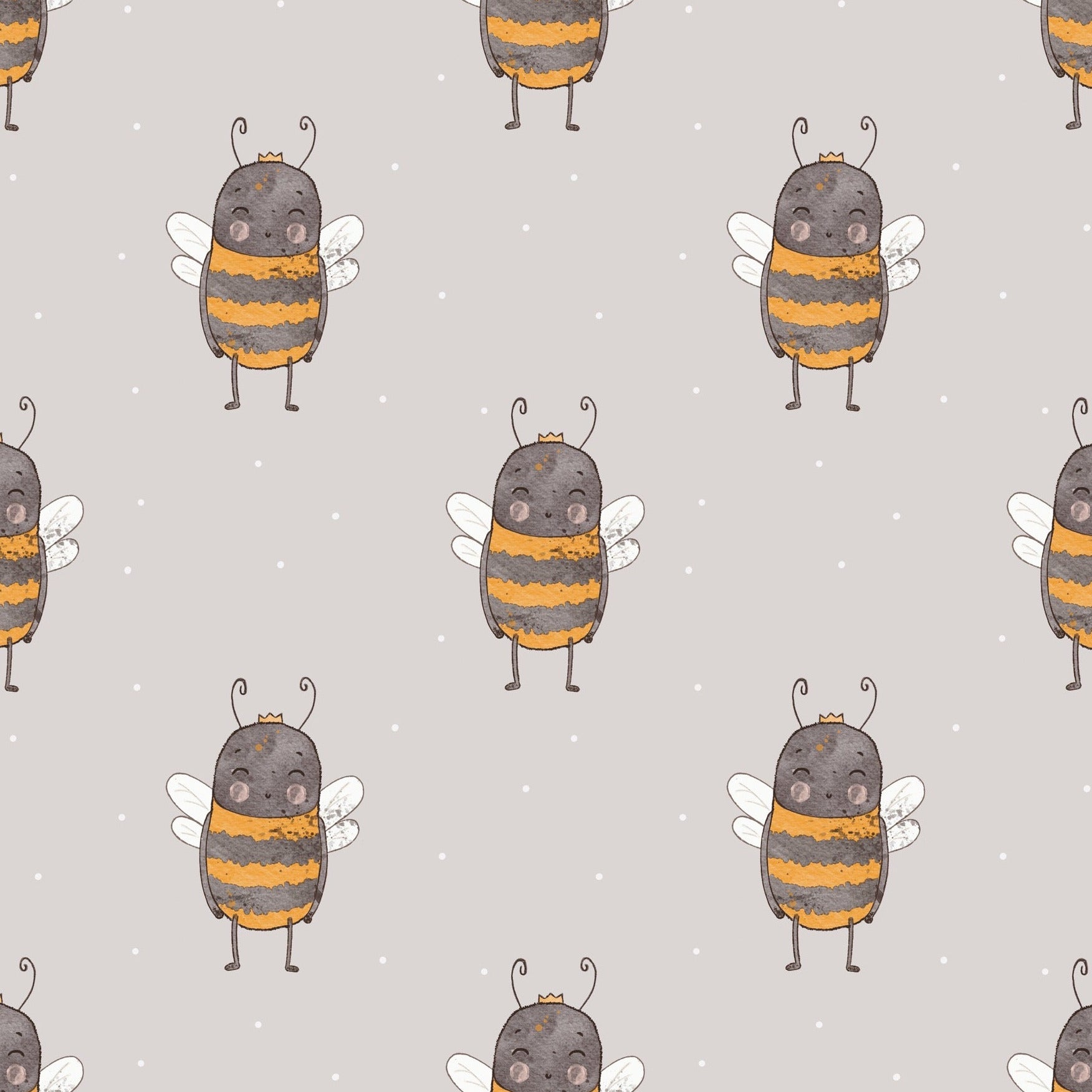 stoff biene auf grau
