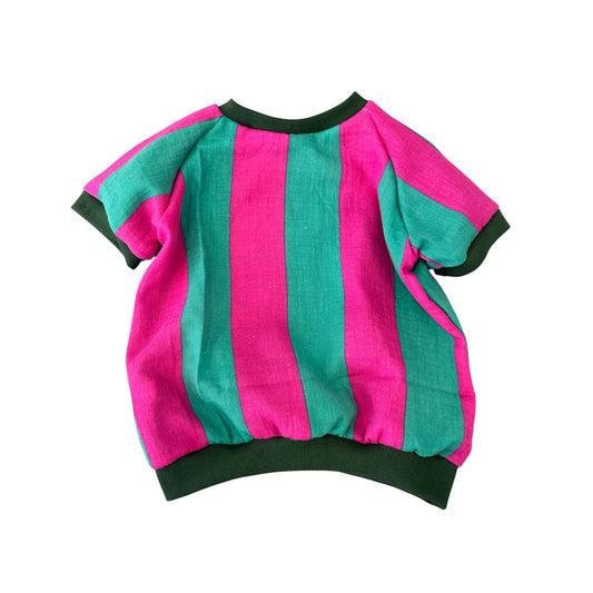 T- Shirt Musselin Pink / Grün