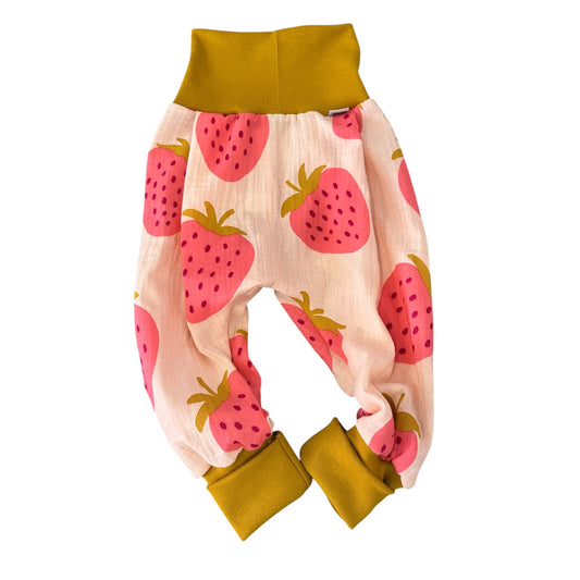 Pumphose Musselin Erdbeeren
