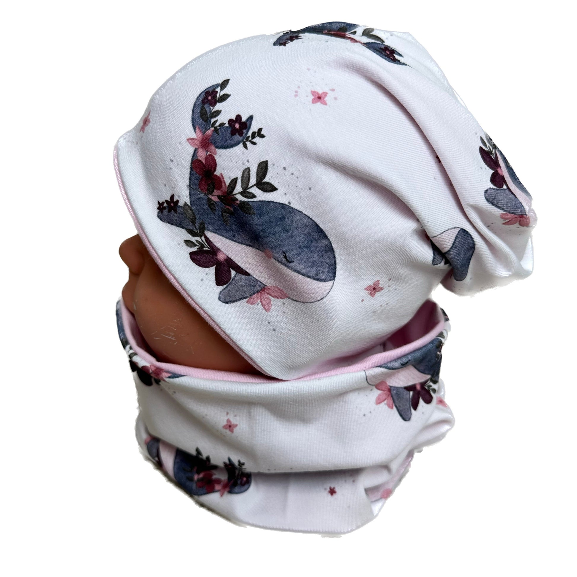 kindermütze wal blumen 