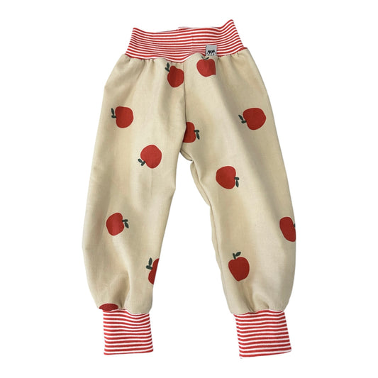 Cordhose Apfel rot/ beige
