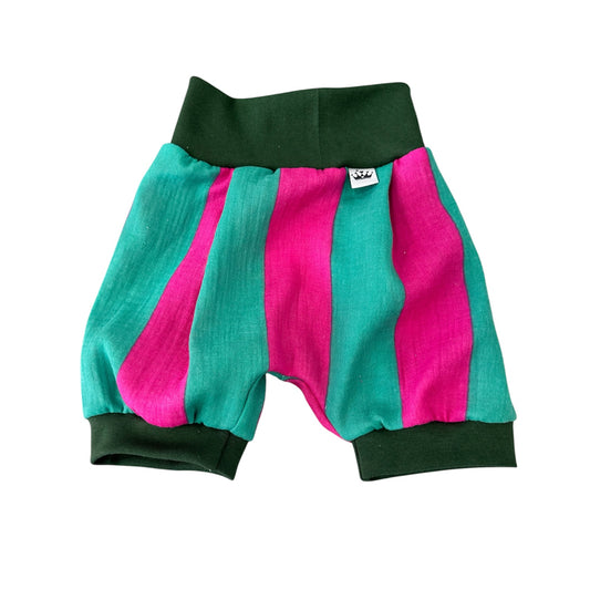 Pumpshorts Musselin pink / grün