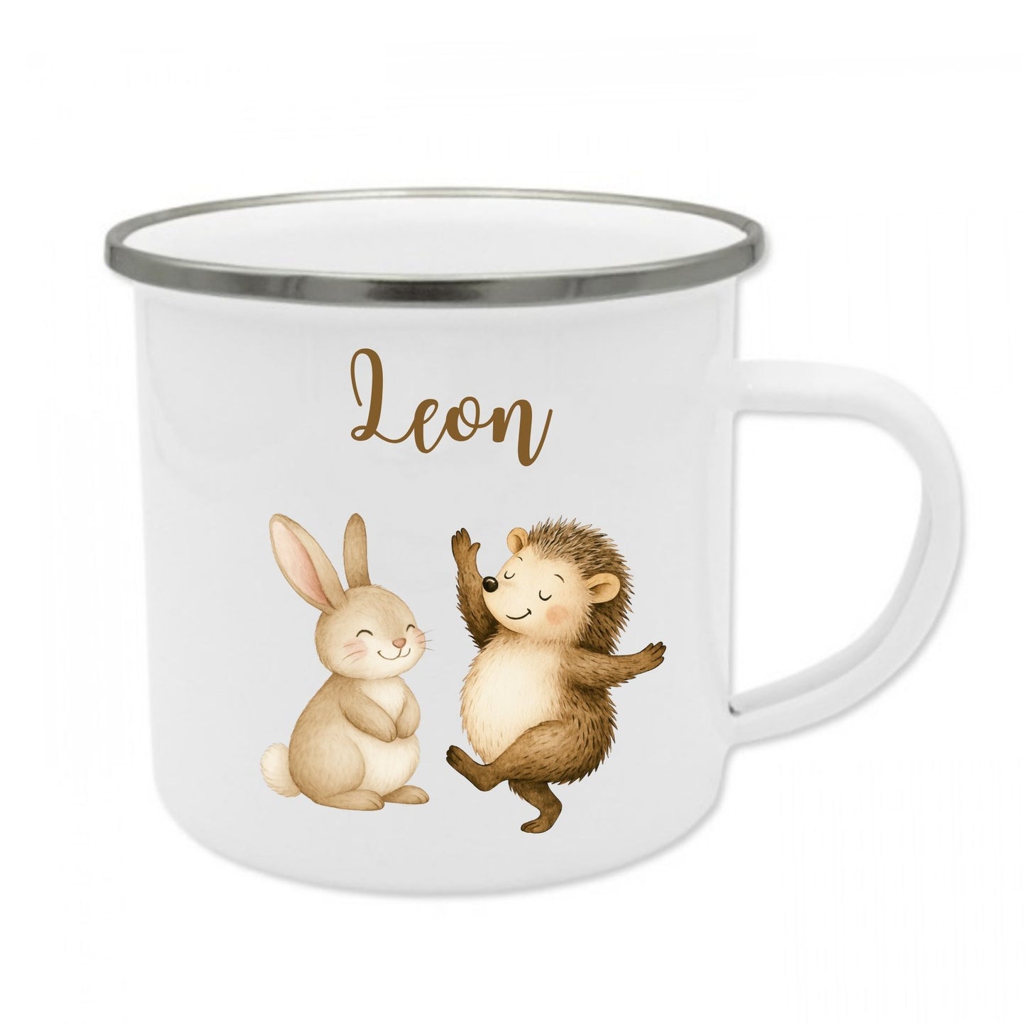 Emaille Becher Tiere mit Namen
