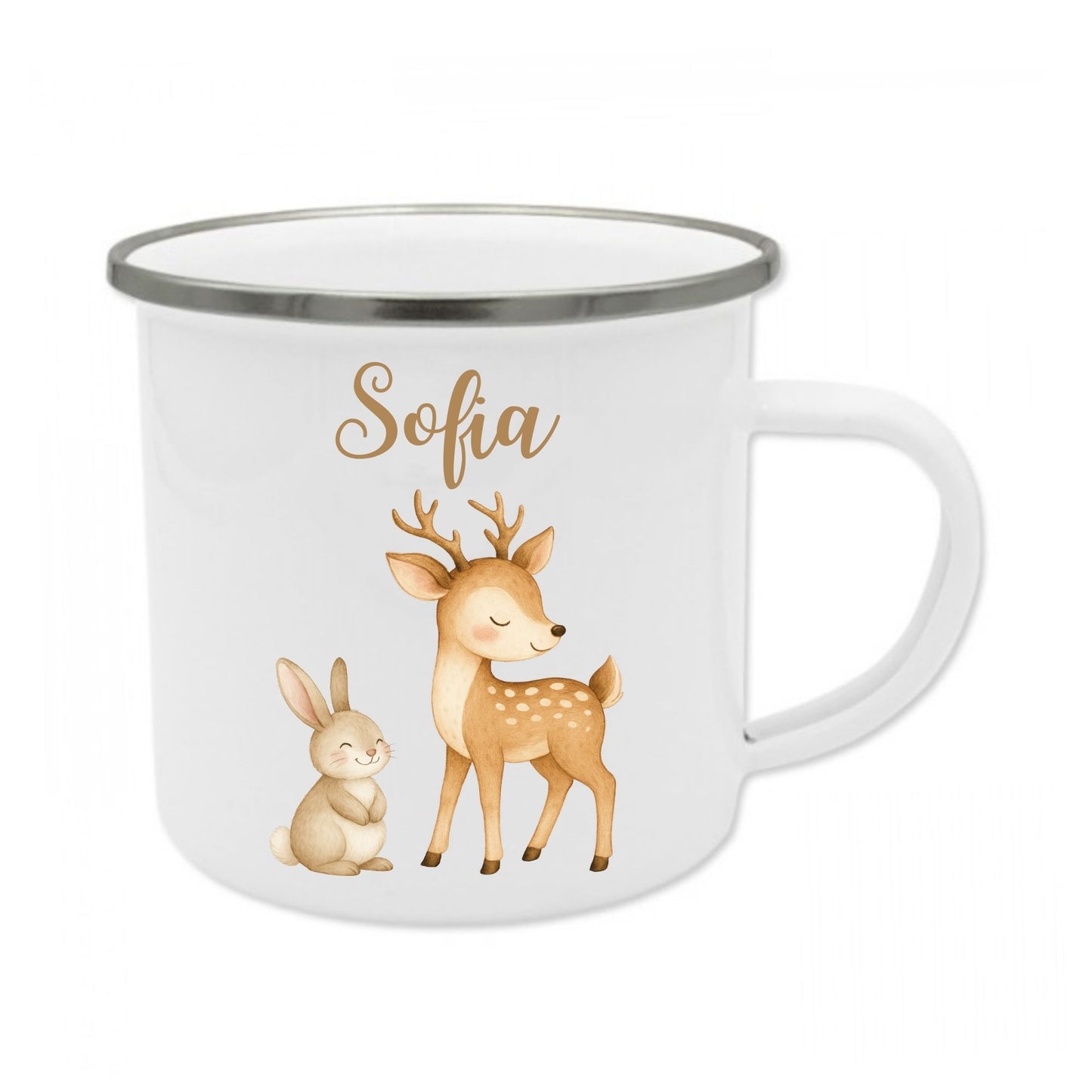 Emaille Becher Tiere mit Namen