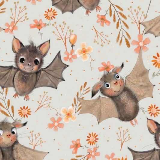 stoff Fledermaus mit Blumen 