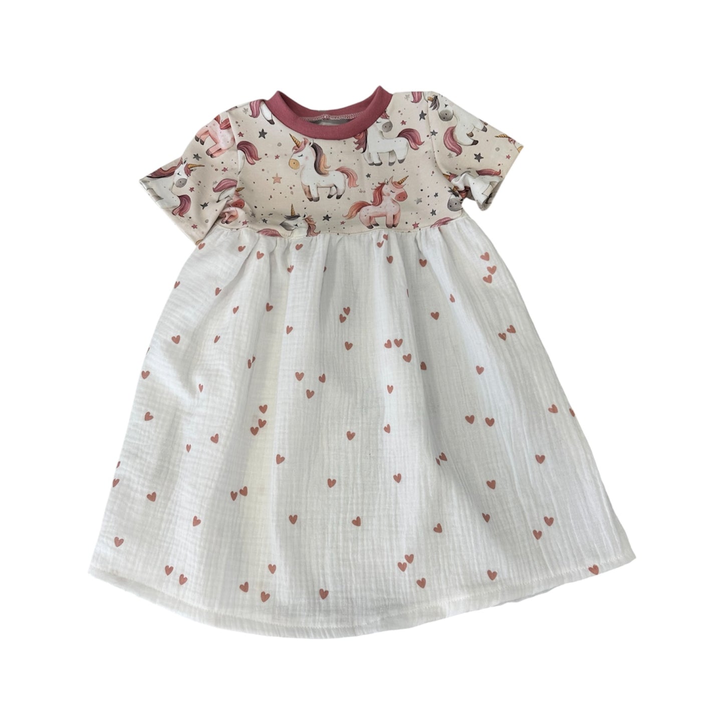 Kleid kurzarm Musselin Herz