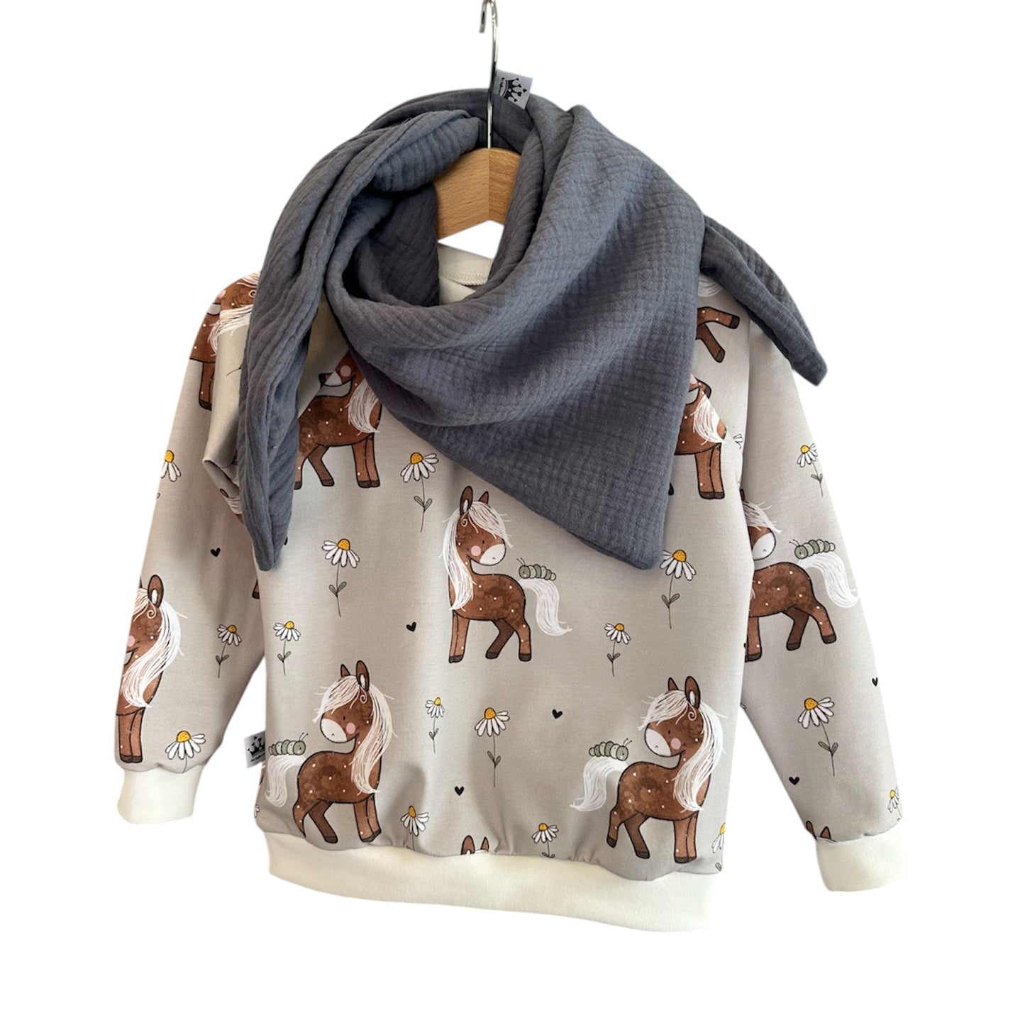 Set Pferde Pullover und Halstuch