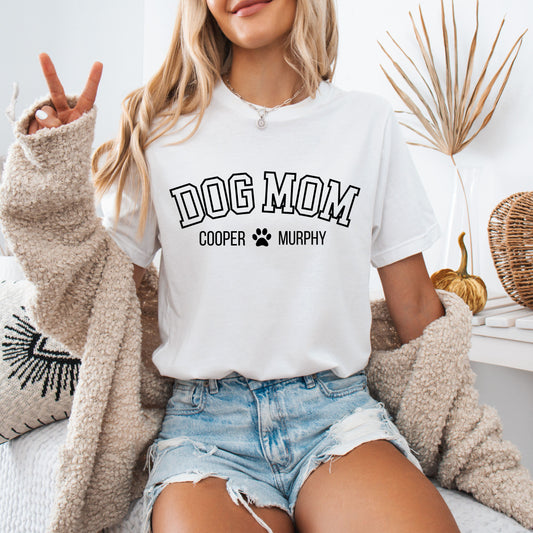 personalisierbares T-Shirt Dog Mom Pfote