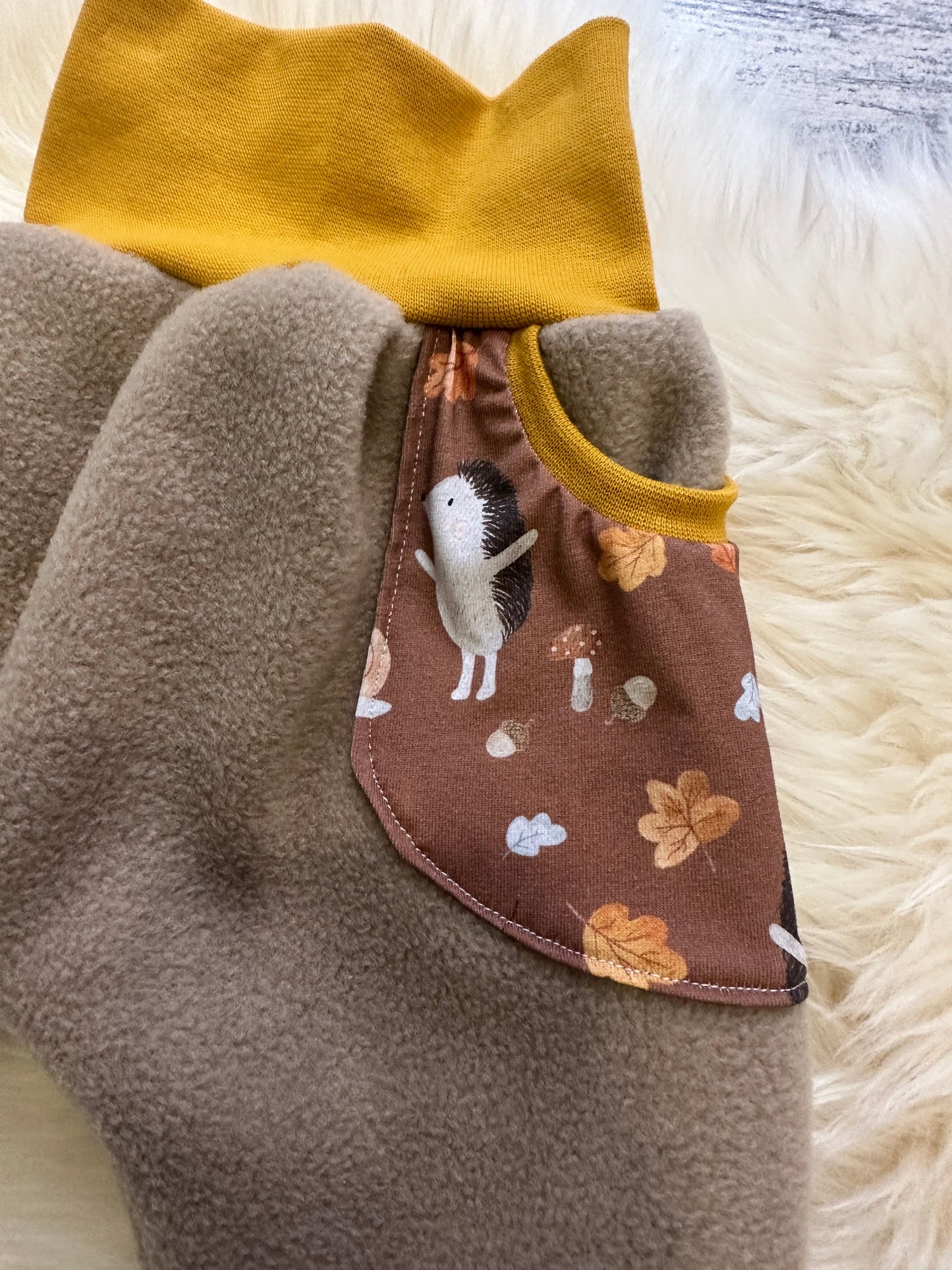 Fleecepumhose Blätter Igel