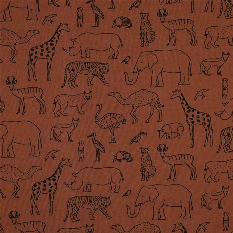 French Terry Safari Rost