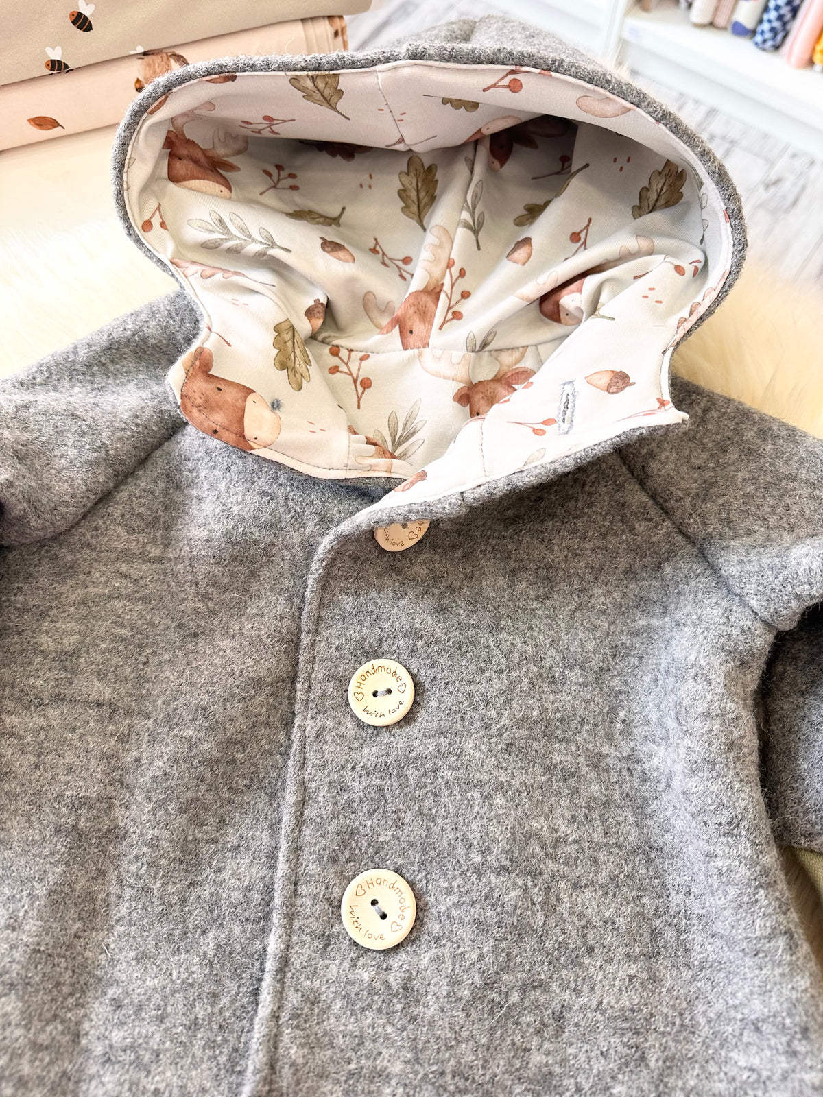 Walkjacke grau Elch