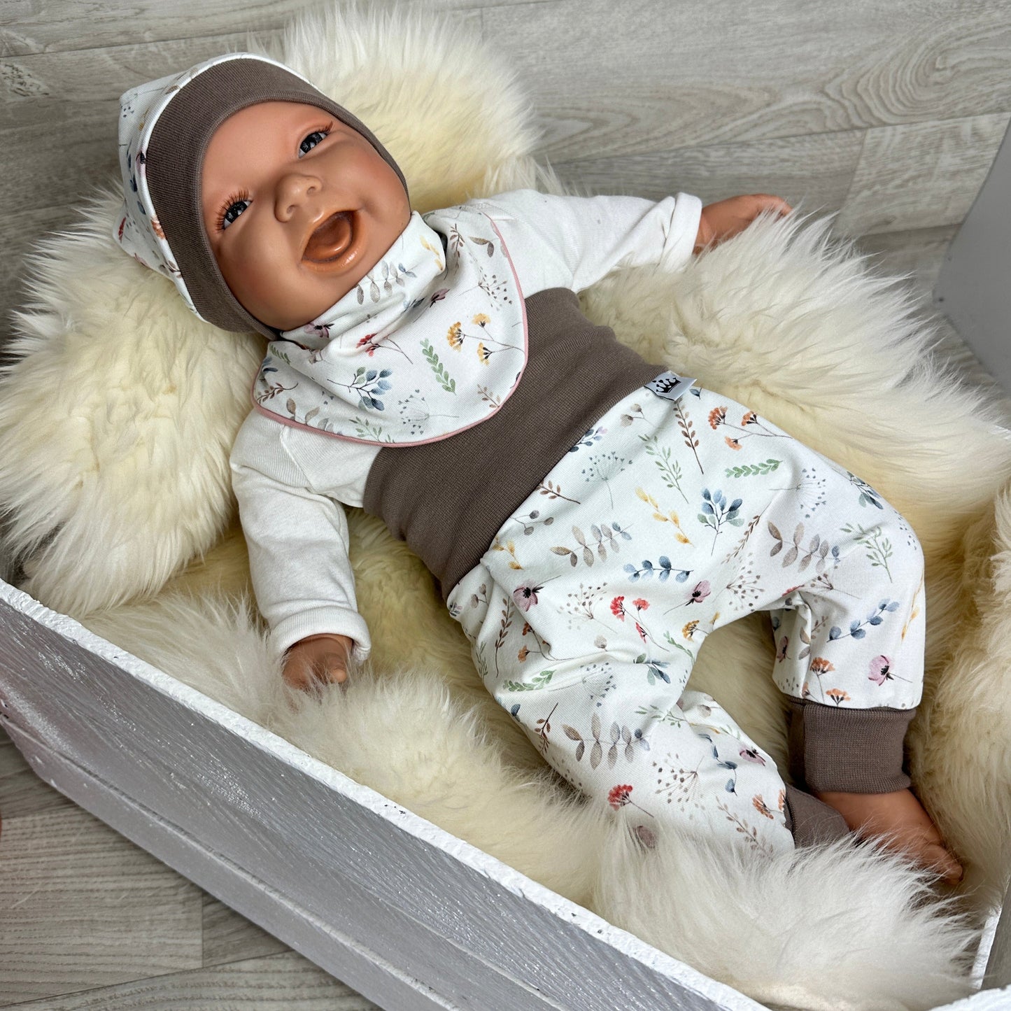 Erstlingsset baby blumen 