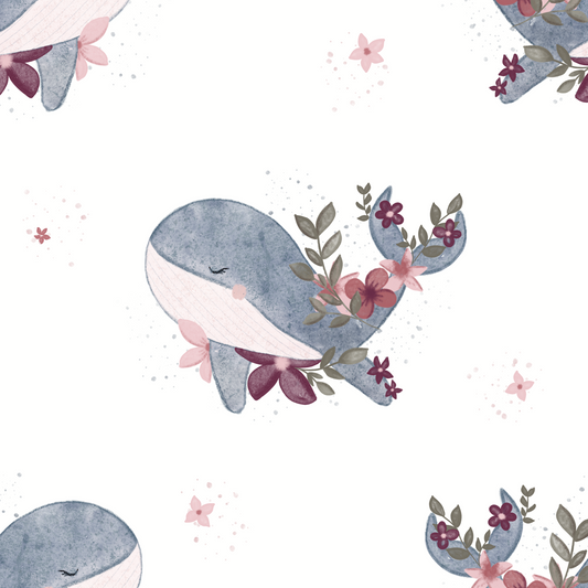 stoff wal mit blumen 