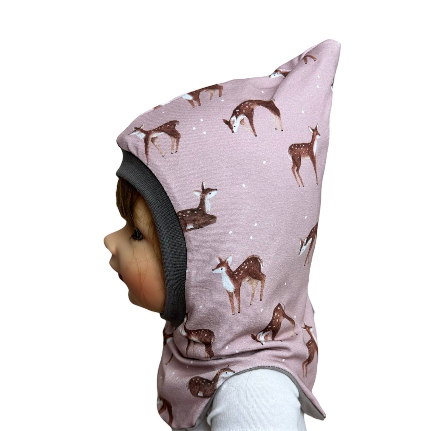 Kinder Schlupfmütze rosa 