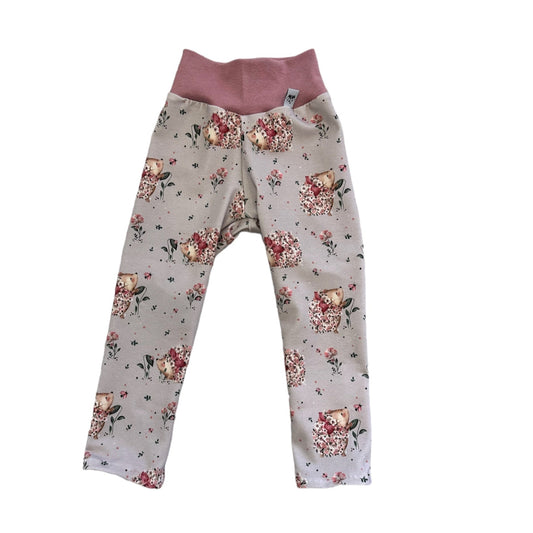 Mädchen leggings altrosa igel 