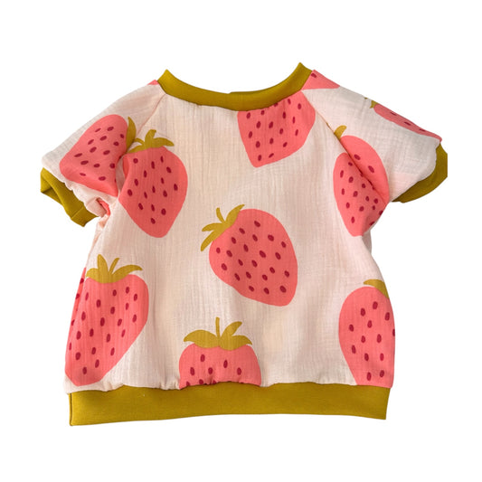 T- Shirt Musselin Erdbeere