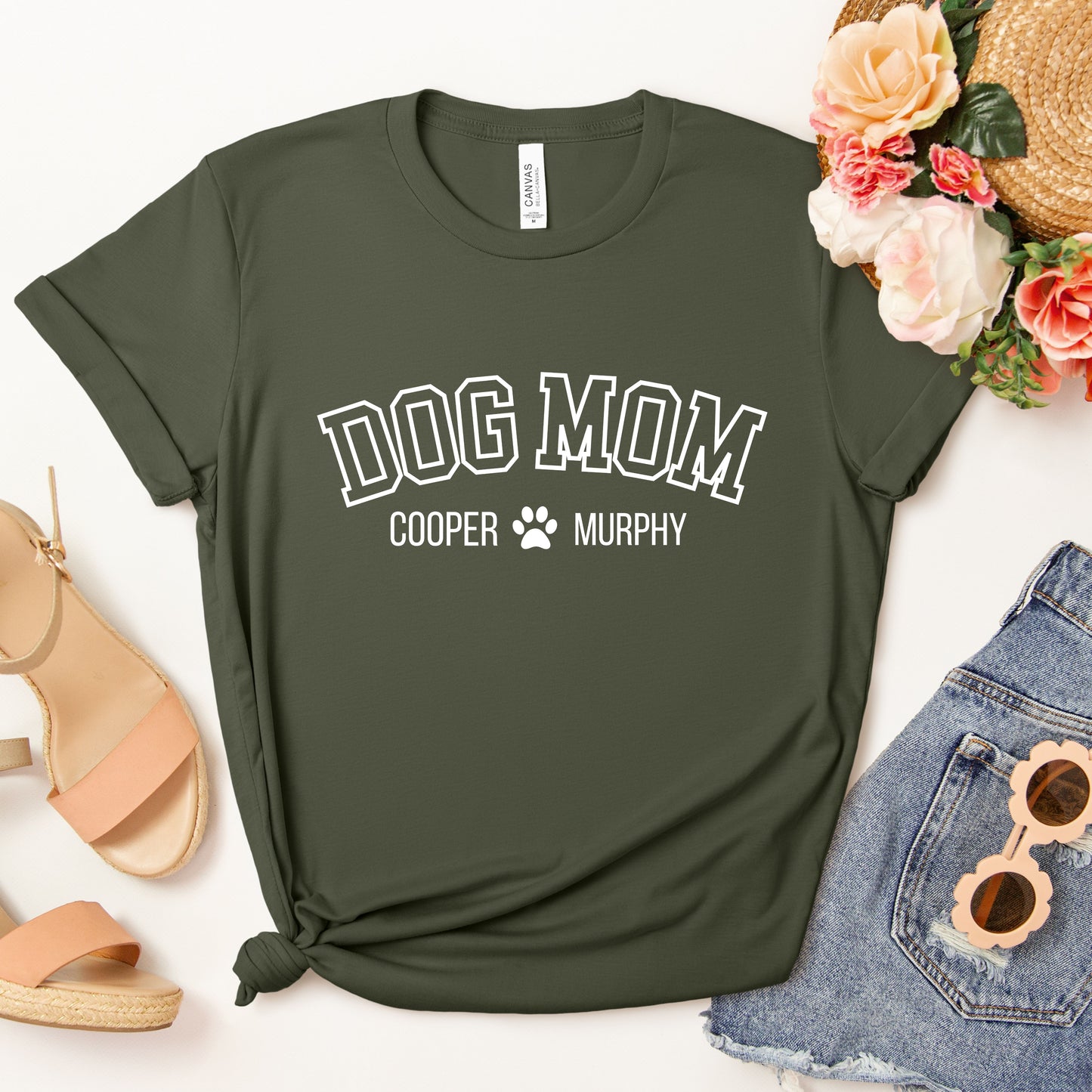 personalisierbares T-Shirt Dog Mom Pfote