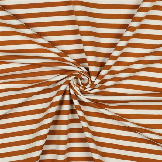 French Terry Streifen Karamell