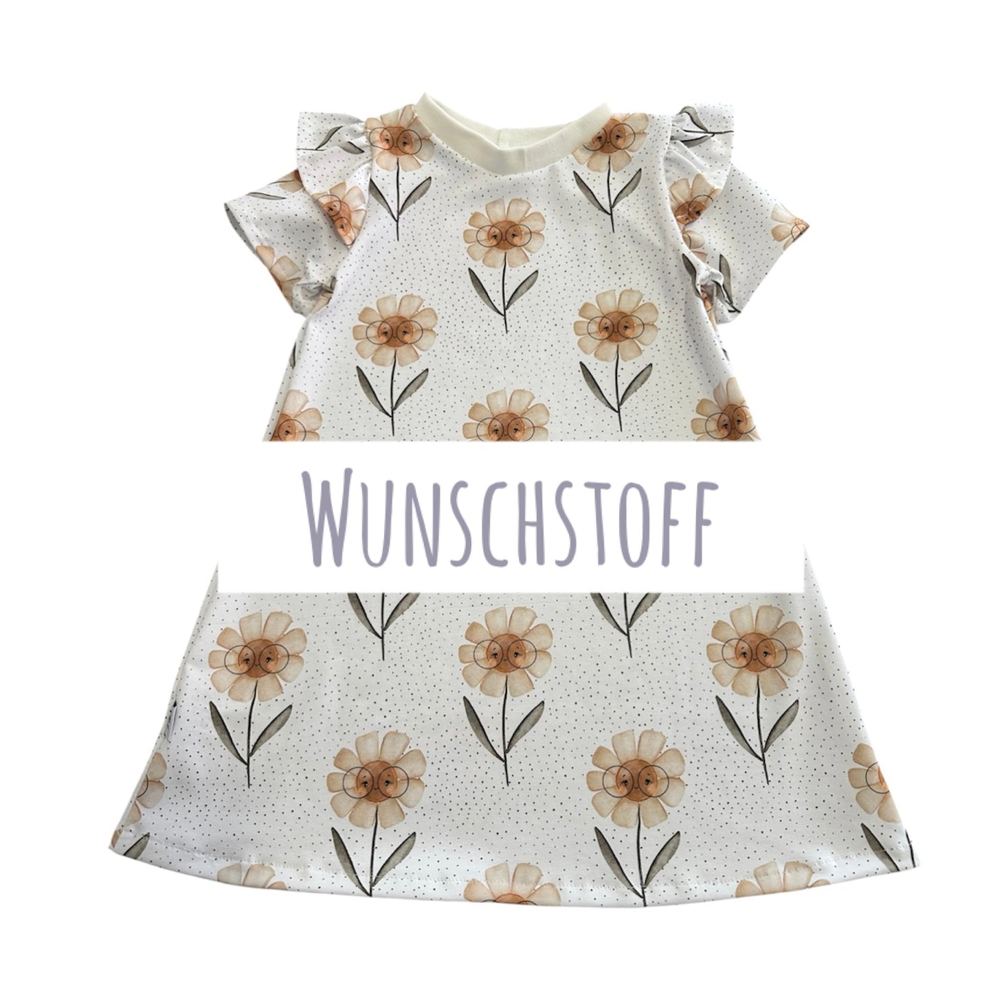 Kleid Kurzarm Rüschen Wunschstoff