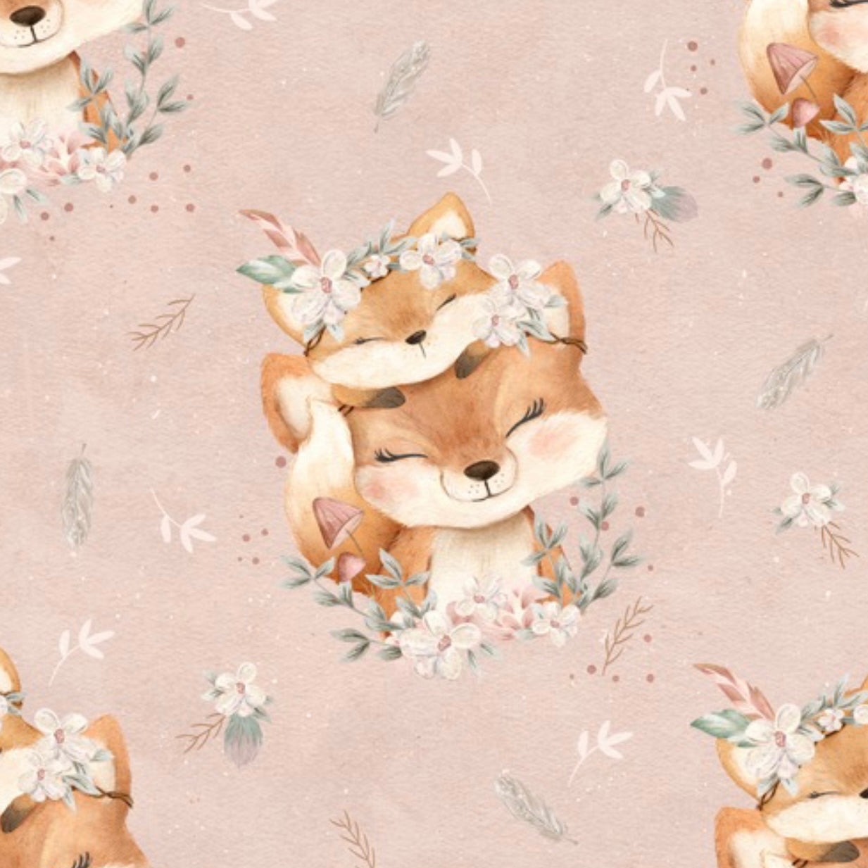 stoff fuchs Mama mit Baby 