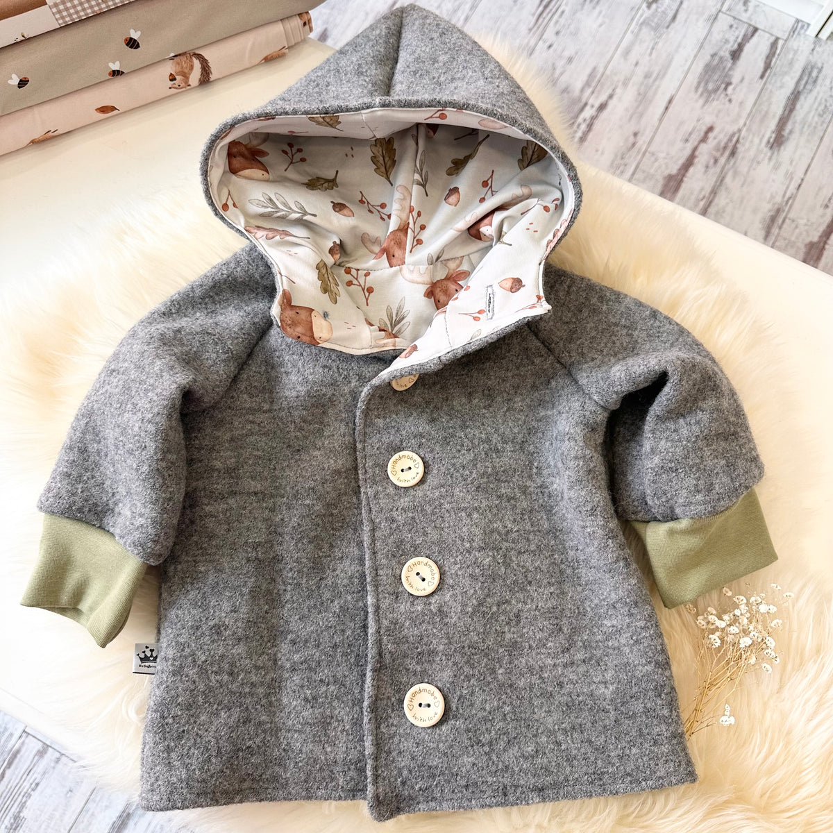 Walkjacke grau Elch
