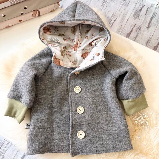 Walkjacke grau Elch