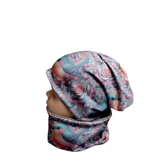 Beanie und Loop Glitzervogel 3d