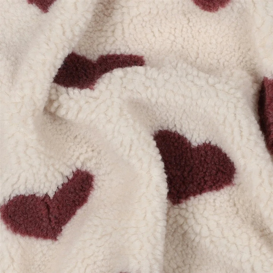 Teddystoff Herzen lila 0.5m