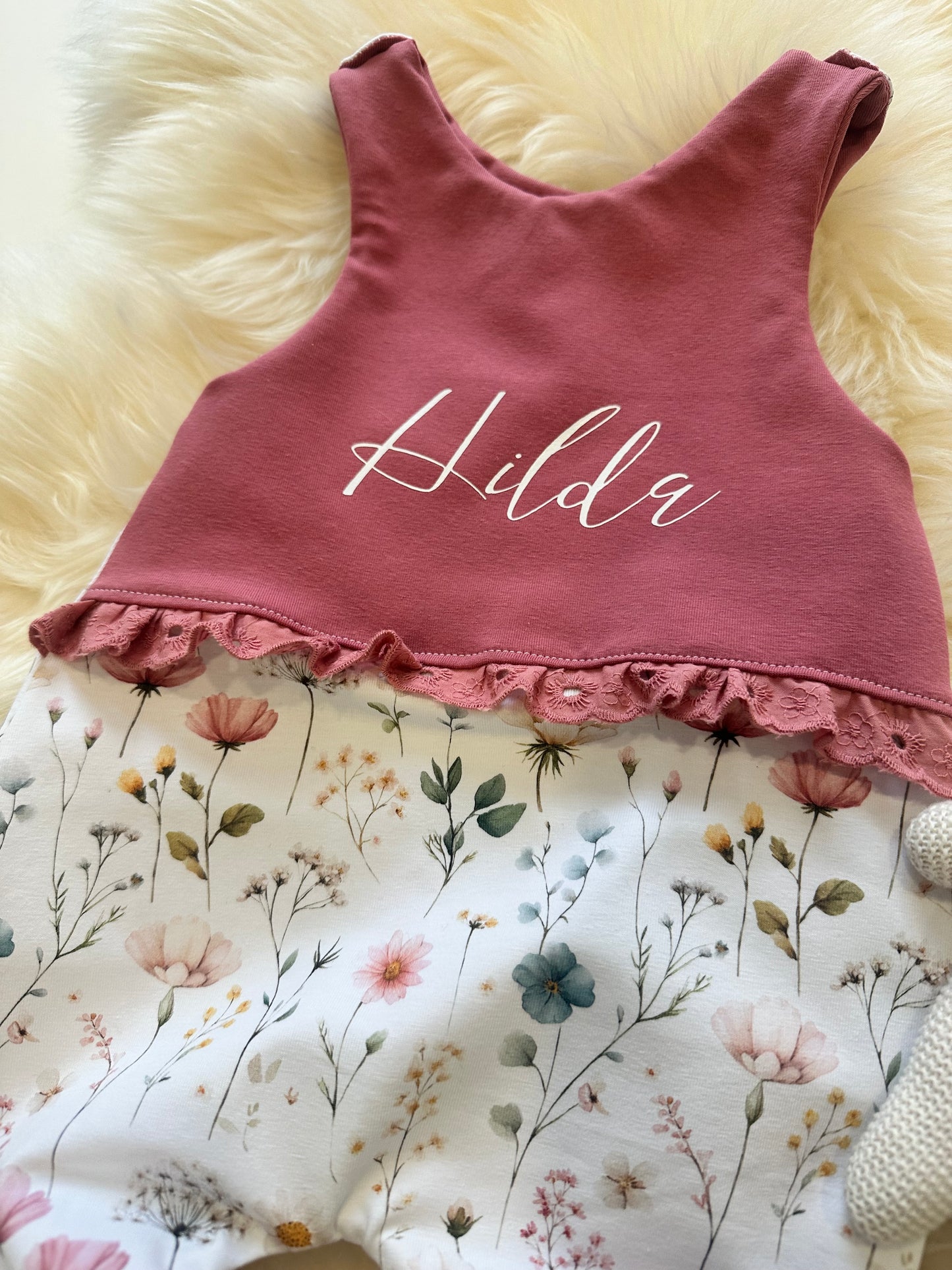 Strampler Flower Bouquet mit Namen