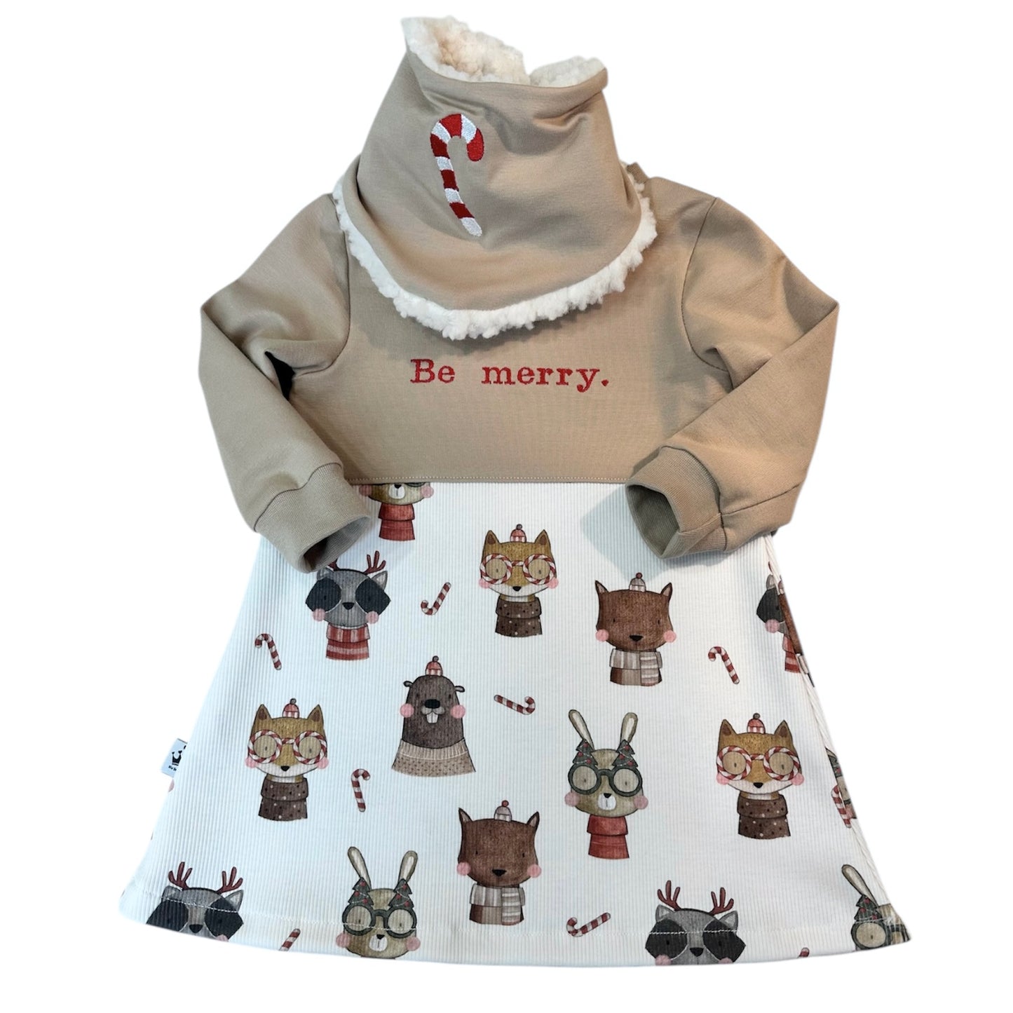 Xmas Kollektion Kleid langarm Be merry und Halstuch