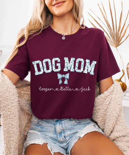 personalisierbares T-Shirt Dog Mom Schleife