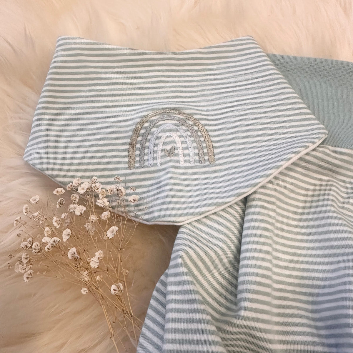 Baby Set mint Streifen Regenbogen