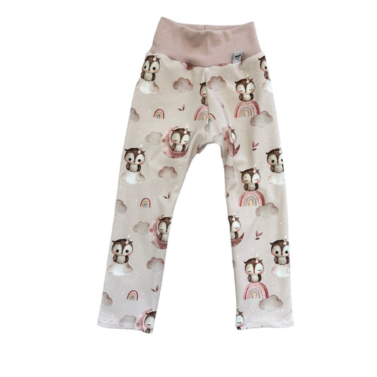 Mädchen leggings eule rosa 