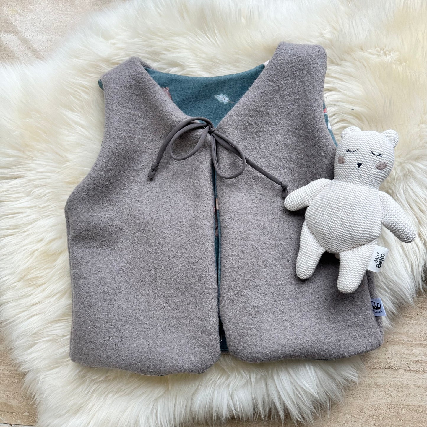 Walkweste Waldtiere petrol