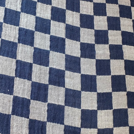 Musselin Karo blau