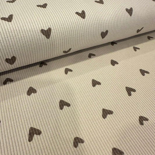 Ripjersey Herzen beige 0.5m