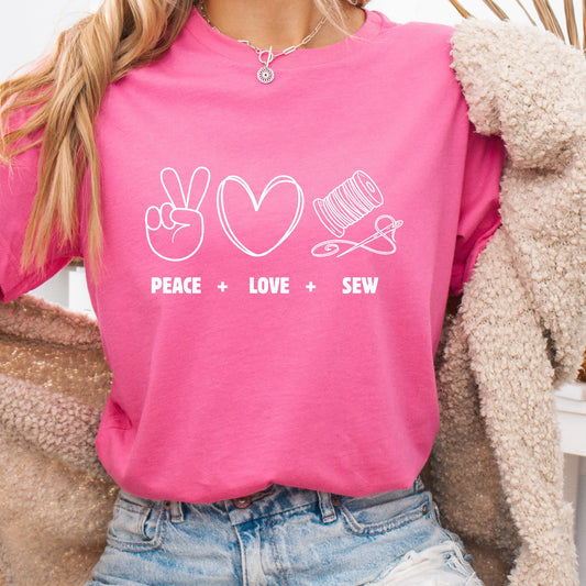 T-Shirt Peace, Love, Sew