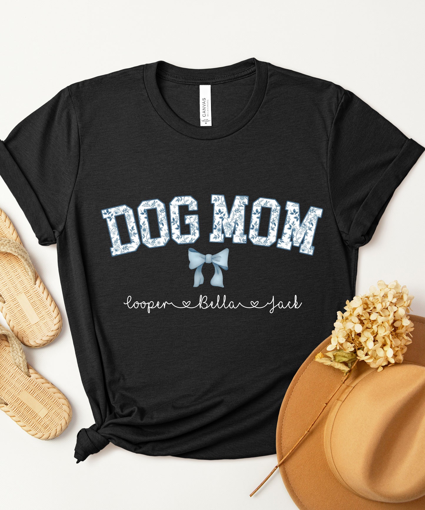personalisierbares T-Shirt Dog Mom Schleife