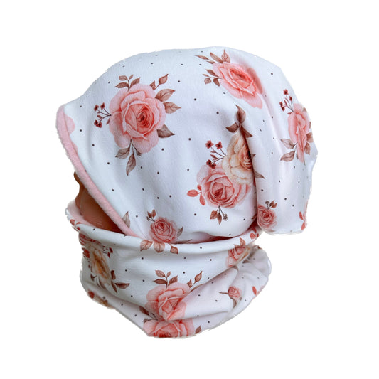 kindermütze rosen blumen 
