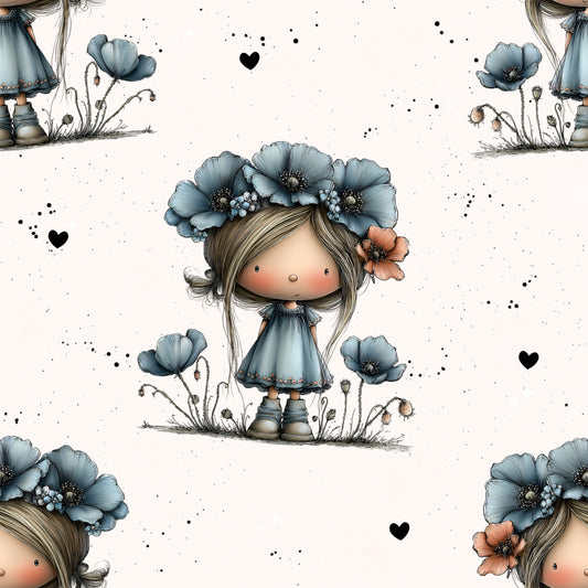 BIO Jersey Mohn Mädchen 0.5 m