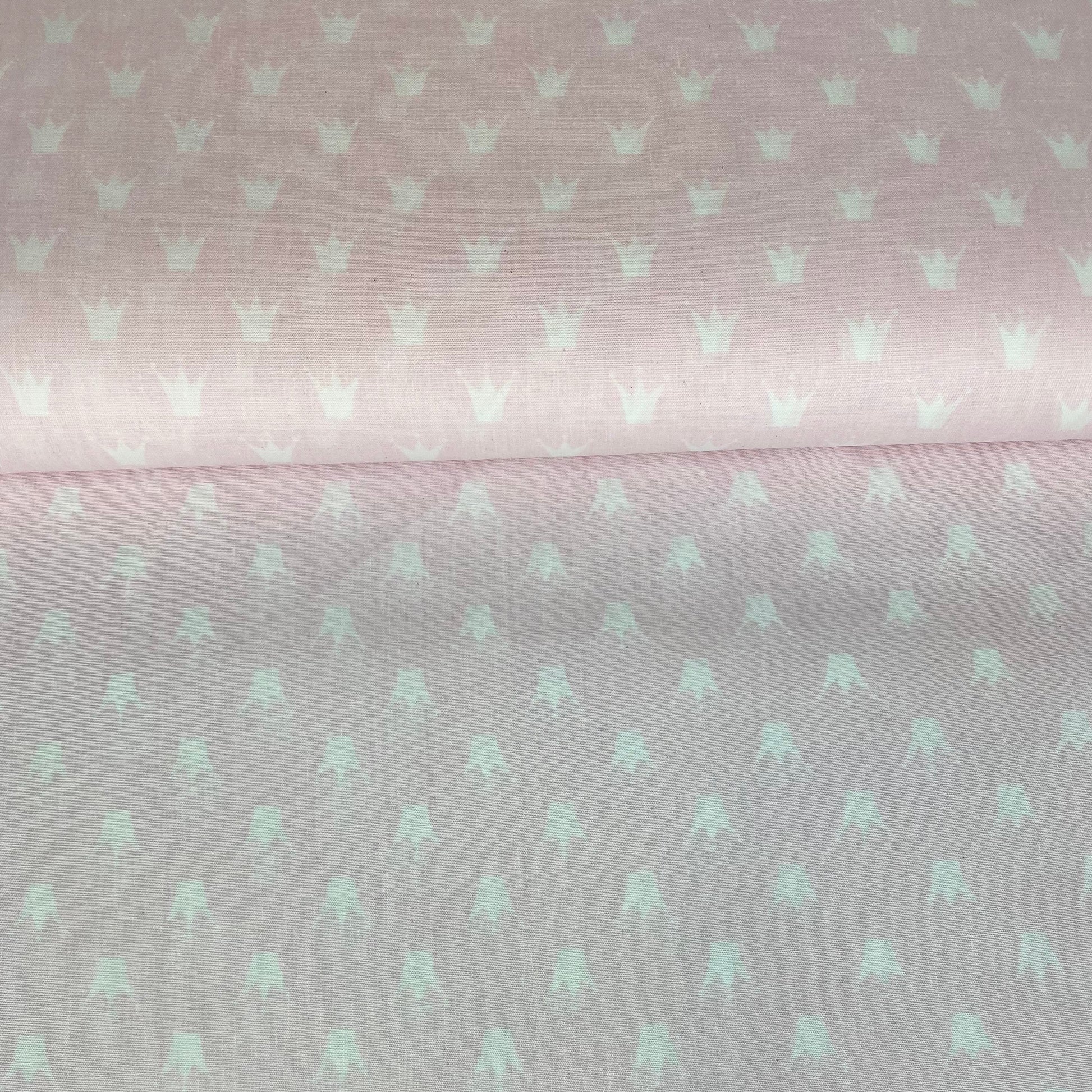 Baumwollstoff rosa Krone 
