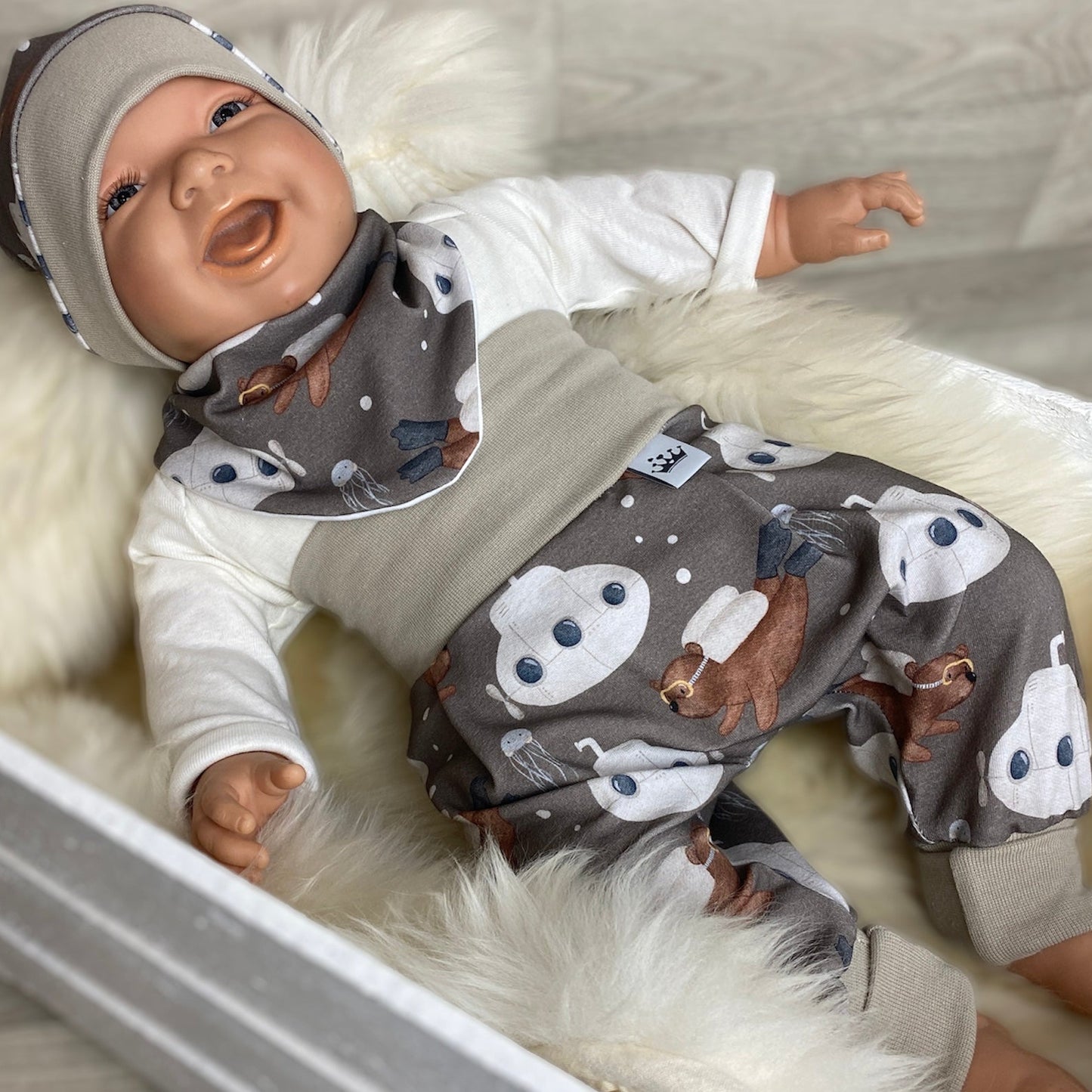 Baby bekleidungsset braun 