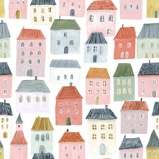 BIO Jersey bunte Häuser  0.5 m