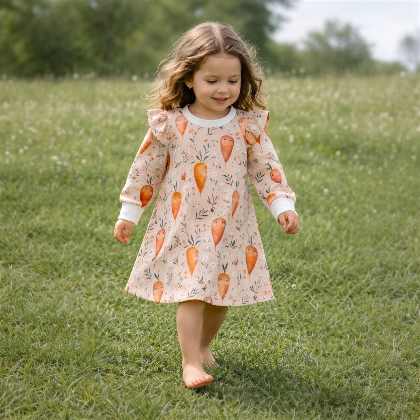 Kleid langarm Rüschen Möhrchen