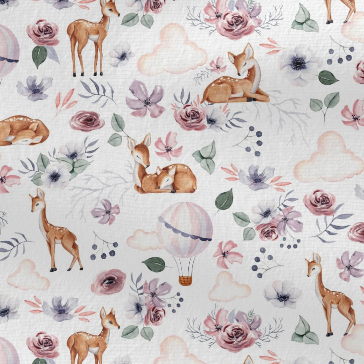 French Terry Reh Blumen