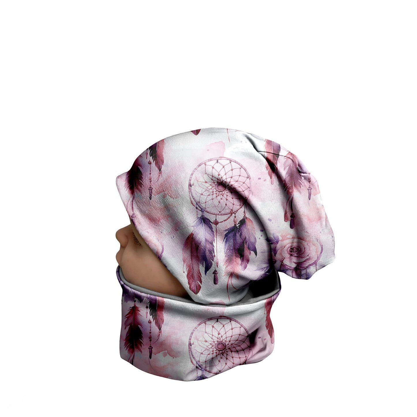 Beanie und Loop Traumfänger lila