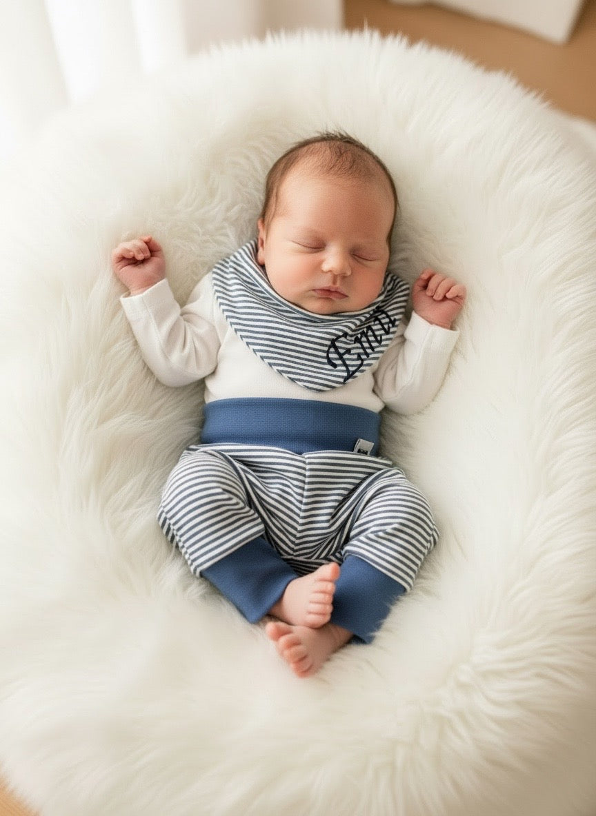 Baby Set Streifen personalisiert